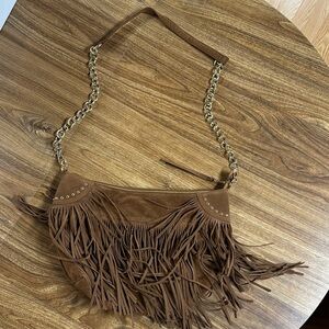 Brown Fringe Shoulder Bag